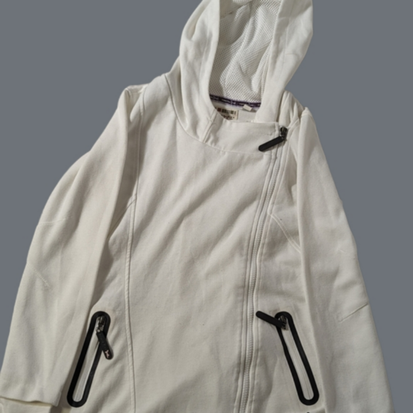 Women's White Zipper Hoodie - Picture 2 of 7